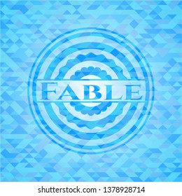 Fable realistic sky blue mosaic emblem