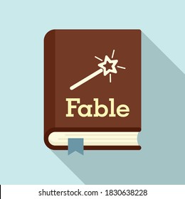 Fable school book icon. Flat illustration of fable school book vector icon for web design