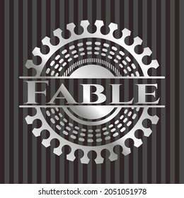 Fable silvery badge. Vector Illustration. Mosaic. 