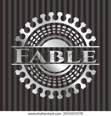 Fable silvery badge. Vector Illustration. Mosaic. 