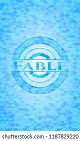 Fable sky blue emblem. Mosaic background
