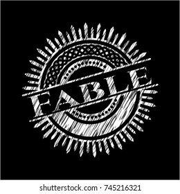Fable written on a blackboard