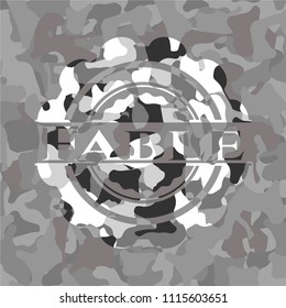  Fable written on a grey camouflage texture