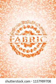 Fabric abstract orange mosaic emblem
