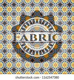 Fabric arabic emblem. Arabesque decoration.