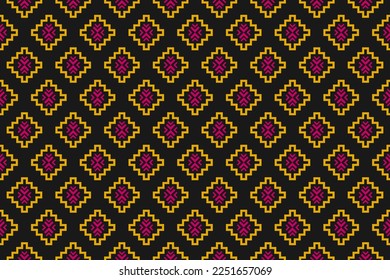 Fabric Aztec pattern background. Geometric ethnic oriental seamless pattern traditional. Mexican style. Design for wallpaper, illustration, fabric, clothing, carpet, textile, batik, embroidery.