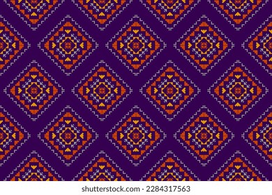 Fabric Aztec pattern background. Geometric ethnic oriental seamless pattern traditional. Mexican style. Design for wallpaper, illustration, fabric, clothing, carpet, textile, batik, embroidery.