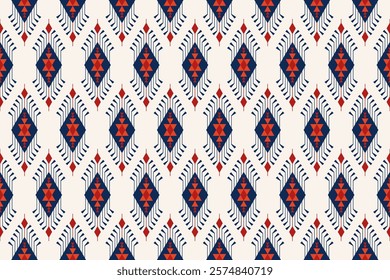 Fabric Aztec pattern background. Geometric ethnic oriental seamless pattern traditional. Mexican style. Design for wallpaper, illustration, fabric, clothing, carpet, textile, batik, embroidery.