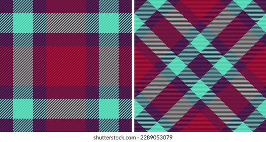 Stoffhintergrundkontrolle. Nahtlose geputzte Textilien. Muster tartan Vektorstruktur in Set.