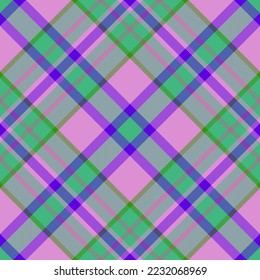 Fabric background pattern. Check plaid tartan. Seamless texture textile vector in green and pastel colors.