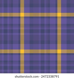 Stoffhintergrundmuster aus karierter nahtloser Vektorgrafik mit einer karierten Textur aus Tartan in Indigo- und Blautönen.