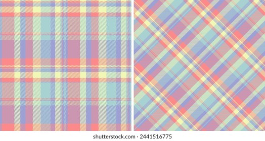 Fabric background pattern of plaid texture seamless with a vector check tartan textile. Set in favorite colours. Eco friendly packaging ideas for products.