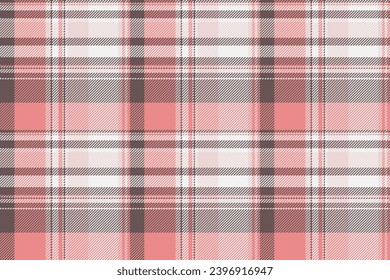 Fabric background plaid of pattern vector seamless with a texture tartan textile check in pastel and red colors.