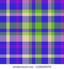 Fabric background tartan of pattern plaid seamless with a textile vector texture check in blue and green colors.