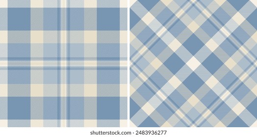 Fabric background texture of seamless tartan vector with a plaid pattern textile check. Set in cream colours for casual menswear fashion in daily style.