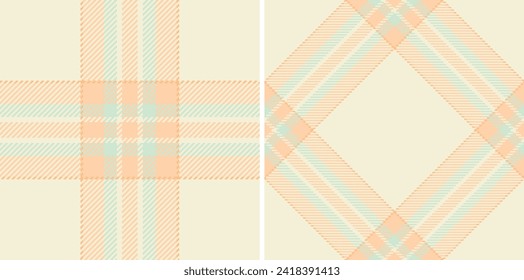 Fabric background vector of seamless check pattern with a tartan texture textile plaid. Set in fall colors for english fashion trends in season.