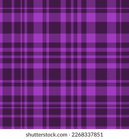 Fabric background vector. Texture tartan seamless. Pattern check plaid textile in purple and dark colors.