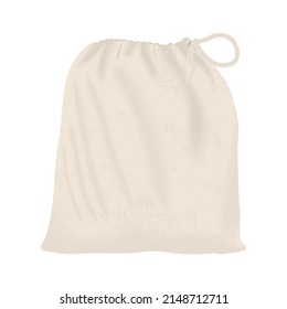 fabric bag with drawstrings realistic style