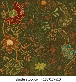 Fabric Batik patterns old vintage