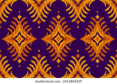 Fabric beautiful ikat pattern art. Ethnic ikat seamless pattern in tribal. American, Mexican style. Design for background, wallpaper, illustration, clothing, carpet, textile, batik, embroidery.