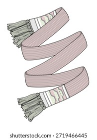 Cinturones de tela ilustración técnica Plantilla de maqueta de Vector.