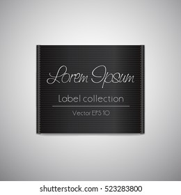 Fabric big tag illustration label template black color