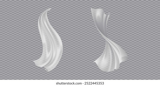 Fabric Blown Away by Wind or Breeze
Fabric Blowing in the Wind – Billowing Curtain, Chiffon Cloth, Satin, Scarf, or Cape – Elegant and Flowing Fabric Illustration in Vector