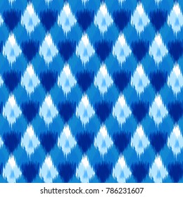 Fabric Bohemian Authentic Seamless Texture. Arabic Fashion Seamless Pattern Design. Vintage Texture with Rhombus. Cloth, Linen, Textile Print Design Background.