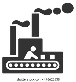 Fabric Building icon. Vector style is flat iconic symbol, gray color, white background.