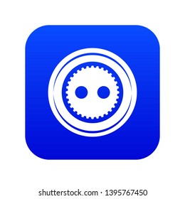 Fabric button icon blue vector isolated on white background