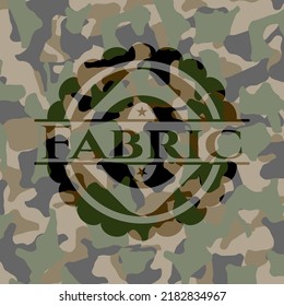 Fabric camouflaged emblem. Vector Illustration. Detailed. 