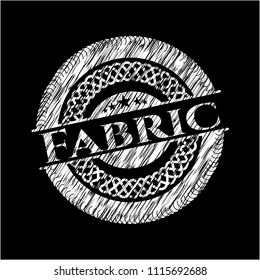 Fabric chalkboard emblem written on a blackboard