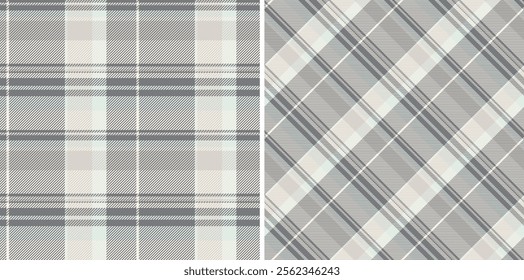 Fabric check plaid of tartan pattern seamless with a textile vector background texture. Set in popular colours for eco friendly packaging ideas products.