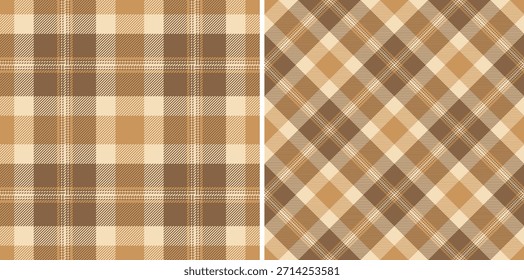Tecido de verificação tartan de vetor fundo têxtil com um padrão de textura xadrez sem costura. Definido em cores de pele para tendências modernas do tapete.
