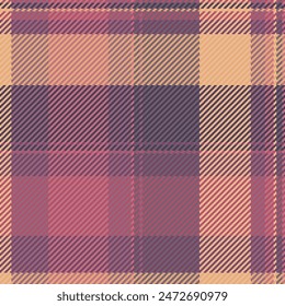 Fabric check textile of plaid seamless background with a texture pattern tartan vector in pastel and red colors.