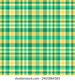 Fabric check textile of seamless background tartan with a pattern texture vector plaid in teal and lime colors.