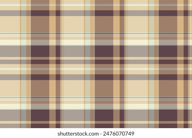 Fabric check textile of tartan seamless plaid with a texture pattern background vector in orange and pastel colors.