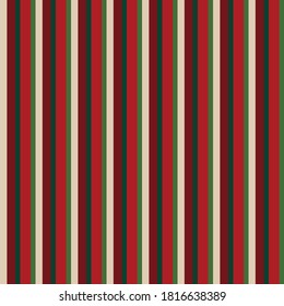 Fabric  Chrismas Color Style Seamless Stripes Pattern. Abstract Vector Background.