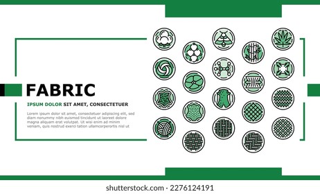 fabric cloth textile material landing web page vector. texture white, canvas fashion, cotton silk, clothes clothing, abstract backdrop fabric cloth textile material Illustration