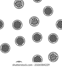tela tejido material vectorial patrón transparente ilustración de línea delgada