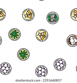 fabric cloth textile material vector seamless pattern thin line illustration