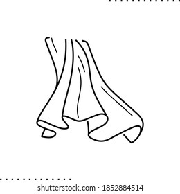 Stofftuch, Vektorsymbol in Umrissen 