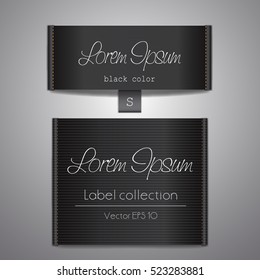 Fabric collection tags illustration label template black color