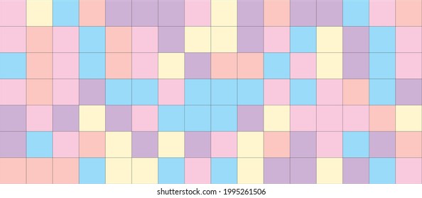 Fabric colorful mosaic pattern design. Vector square playful summer illustration. Playful composition of basic shape in modern style. wall decoration, postcard, brochure cover design sketch.