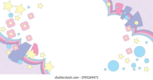 Fabric colorful pattern design. Vector flower star rainbow summer illustration. Collection of cartoon hand drawn simple shapes in modern style. wall decoration, postcard, brochure cover design sketch.