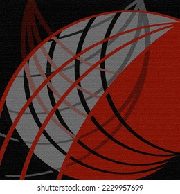 Fondo de textura del denim de tela con línea ovalada negra y roja. Ilustración vectorial.