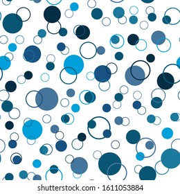 Fabric design. Blue Polka dot pattern. Colorful wallpaper vector. Trendy soft color. Decoration element. Black polka dots. Seamless fabric texture print. Surface texture. Decorative backdrop vector.