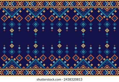 Fabric design featuring a repeating pattern of diamonds and triangles. Design for ethnic,fabric,motif,tribal,stripe,ornamental,mexican,repeat,triangle,carpet,embroidery,retro,illustration,pattern.