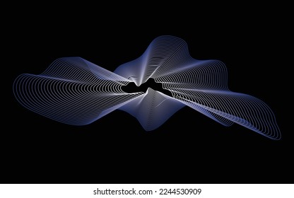 Fabric design, lines, gradients, blends, abstract
on a black background.