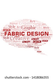 Fabric Design word cloud. Wordcloud made with text only.